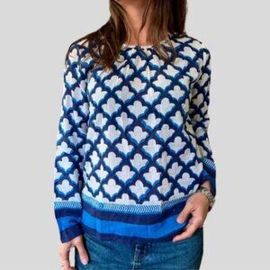 Roberta Roller Rabbit Cotton Blouse S Geometric Lightweight Tunic